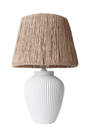 Opviq Lámpara de Mesa de Cerámica YL602 Blanco y Roble